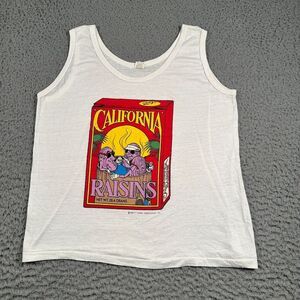 Vintage 1987 California Raisins Hot Tub Tank Top White Large(Fits M) Made In USA